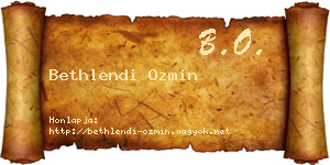 Bethlendi Ozmin névjegykártya